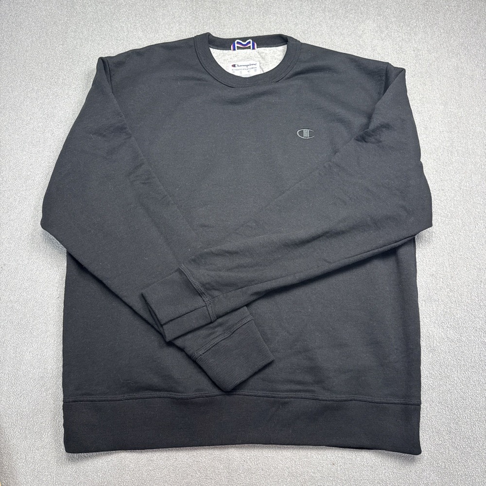 Champion Authentic Athleticwear Men's Large Pullover Crew Neck Sweater Black